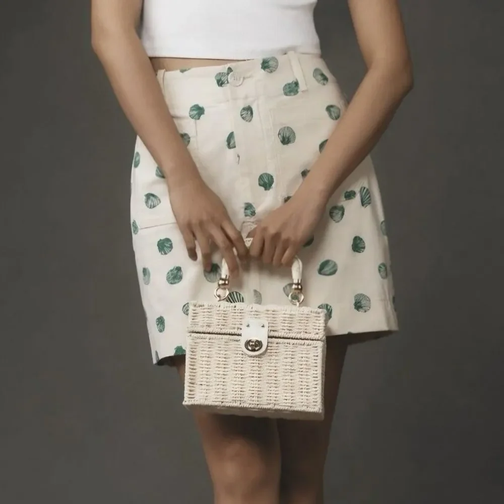 Maeve Anthropologie | Colette Mini Skirt Green Seashell, Womens XL - Picture 2 of 9